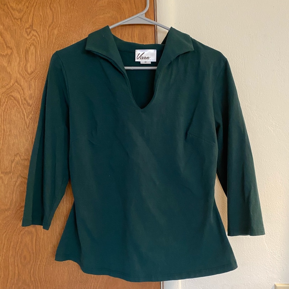 Vixen by Micheline Pitt green Vixen top, Medium